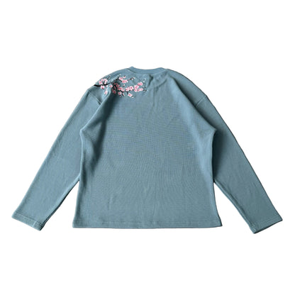 Blossom Waffle Long-Sleeve (Blue)
