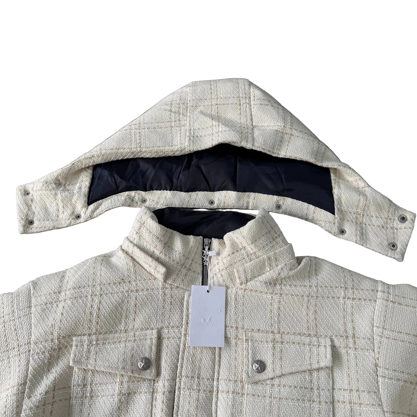Crossline Plaid Jacket (White)