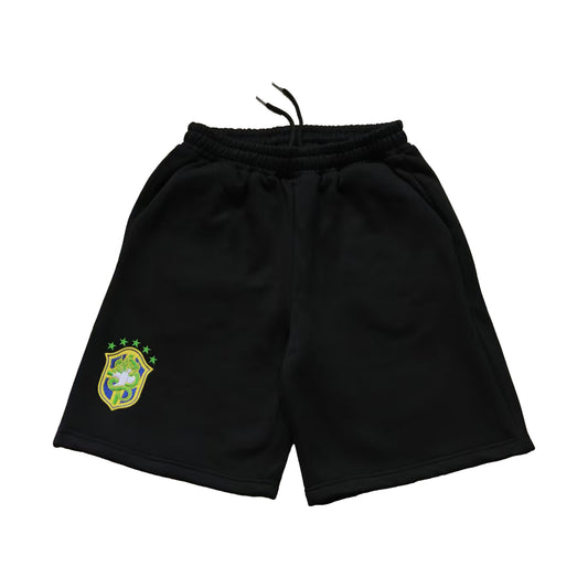 Brazil Crest Tracksuit Shorts (Black)