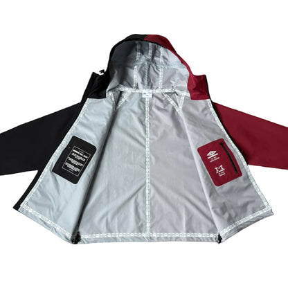 Double Colour Waterproof Hardshell Jacket (Red / Black)