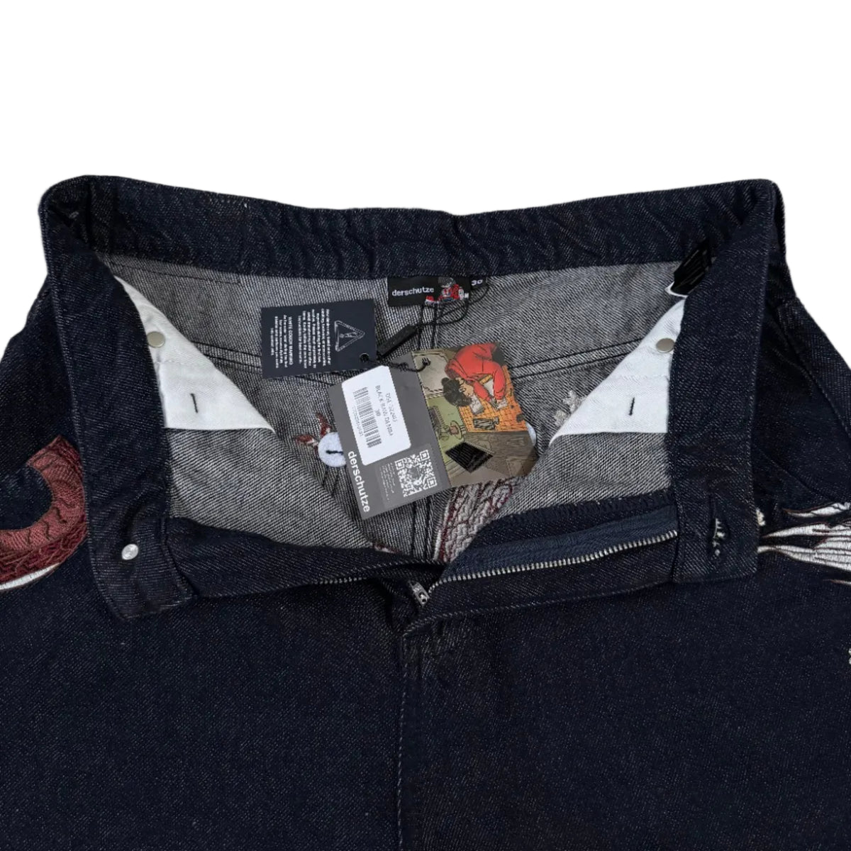 "yakuza" black raw Jorts
