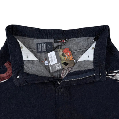 "yakuza" black raw Jorts