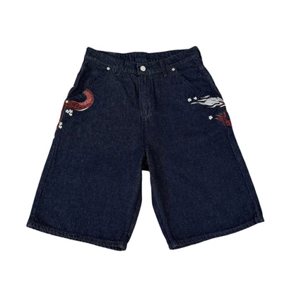 "yakuza" black raw Jorts
