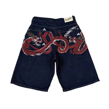 "yakuza" black raw Jorts