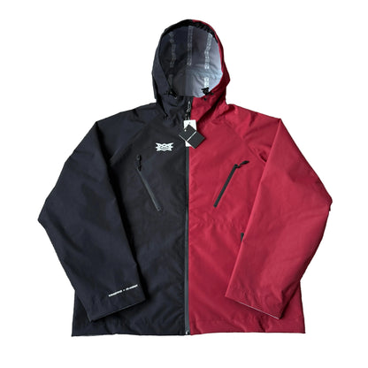 Double Colour Waterproof Hardshell Jacket (Red / Black)