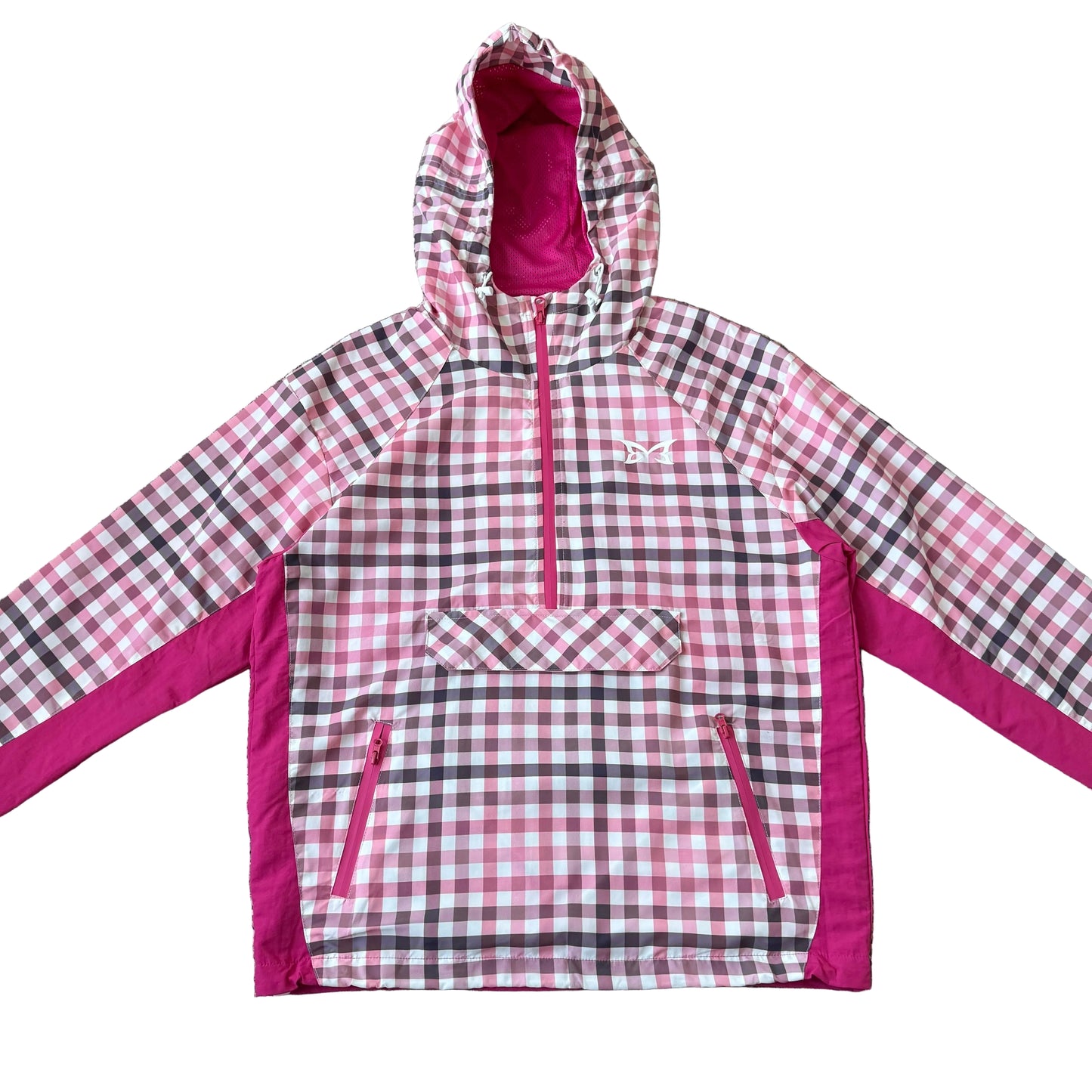 Plaid Pullover Jacket (Pink / White)