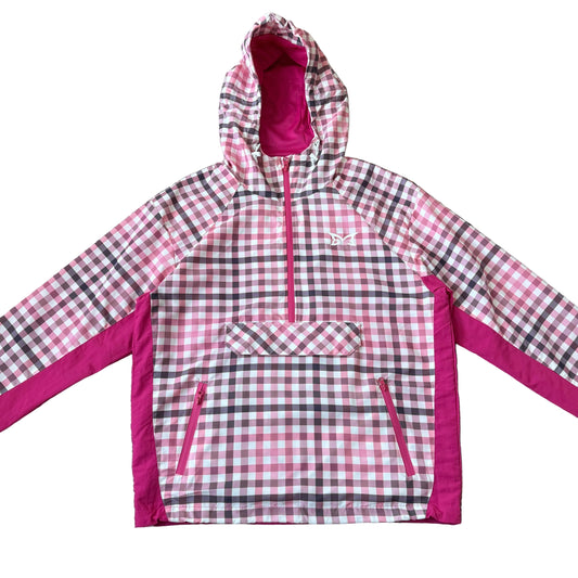 Plaid Pullover Jacket (Pink / White)
