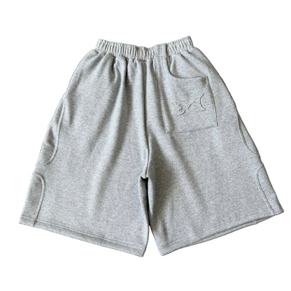 Split Panel Tracksuit Shorts (Grey)