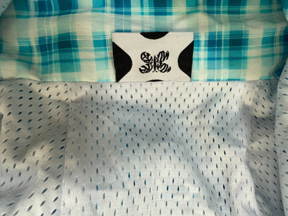 Asymmetrical Plaid Softshell (Blue)