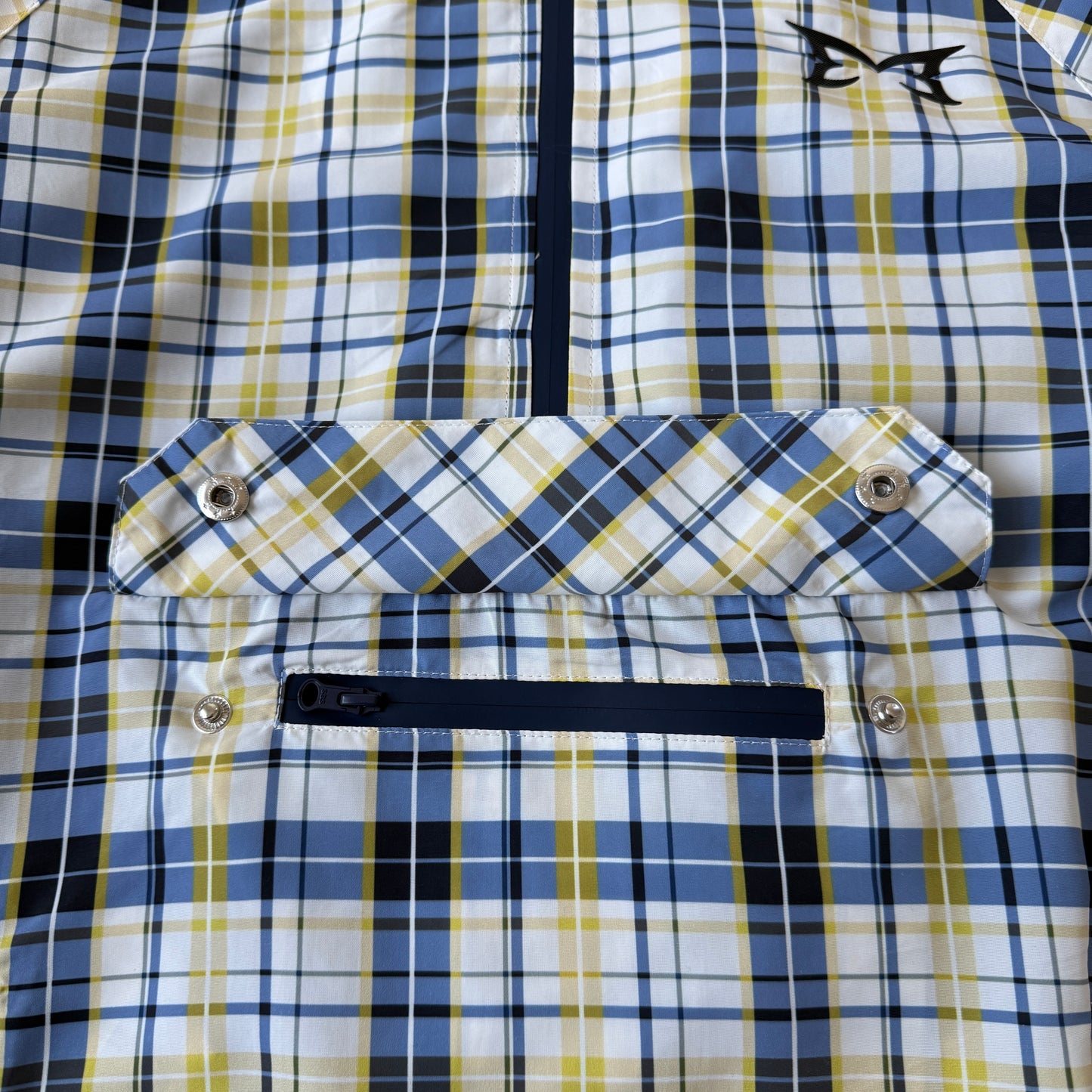 Plaid Pullover Jacket (Blue / Yellow)