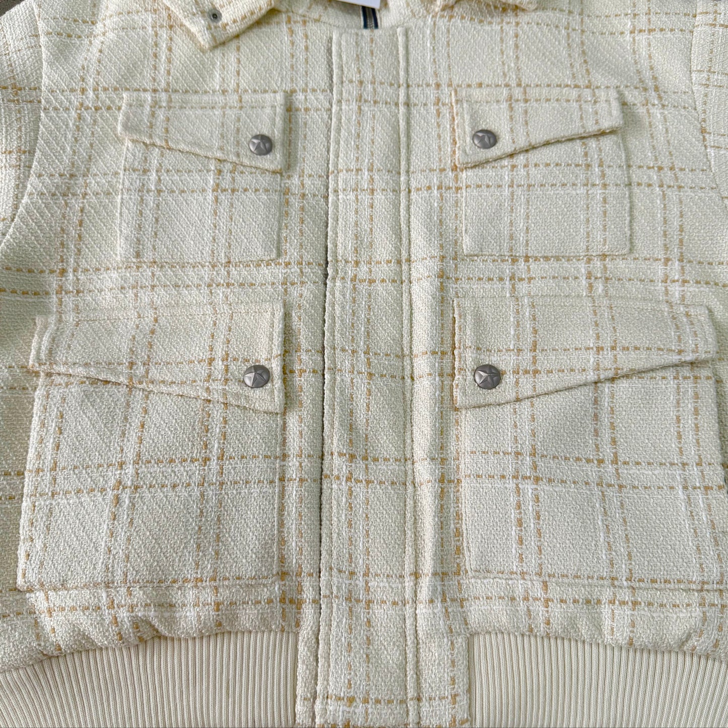 Crossline Plaid Jacket (White)