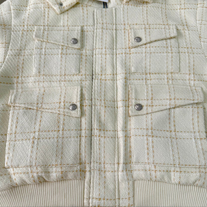 Crossline Plaid Jacket (White)