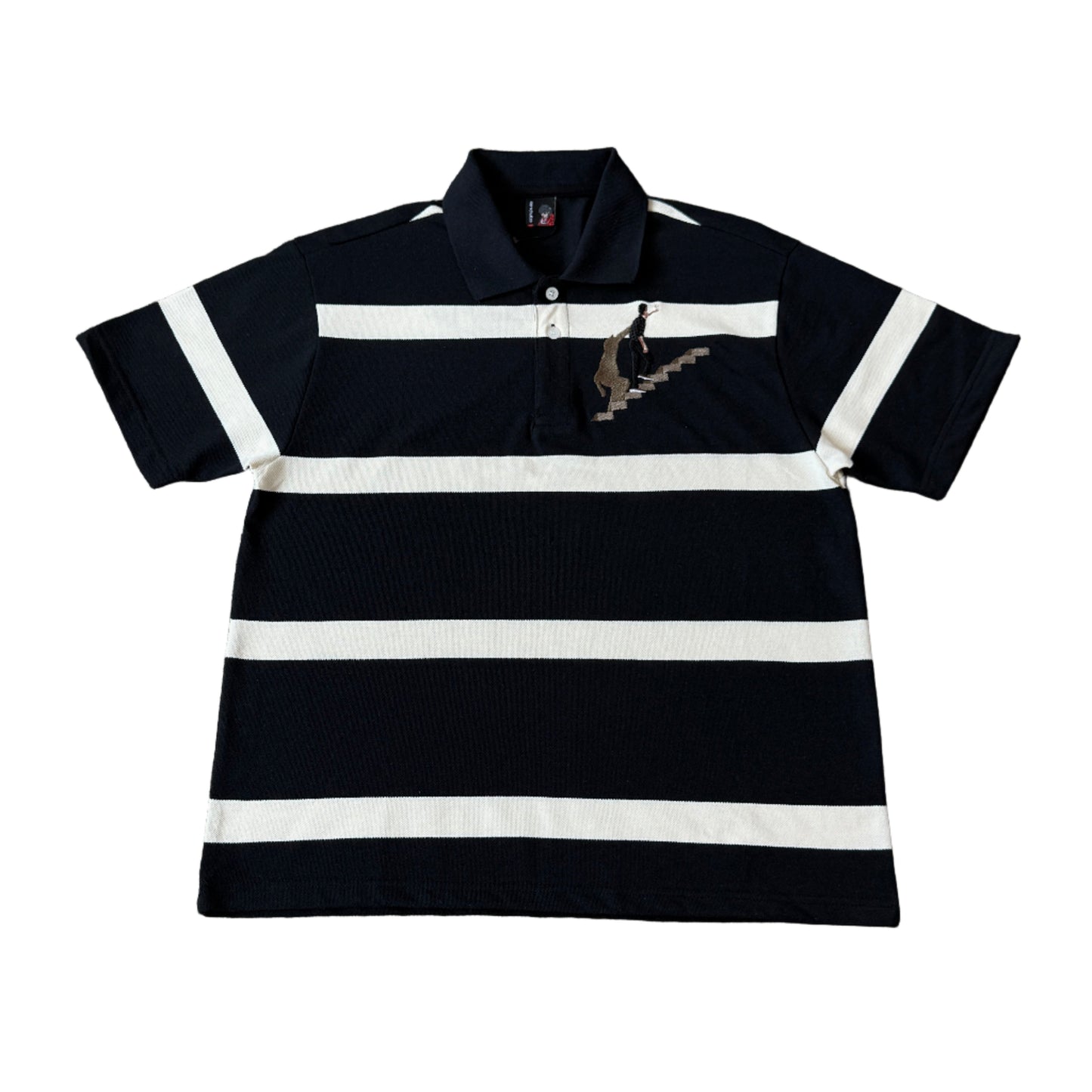 "on air" striped Polo T Shirt