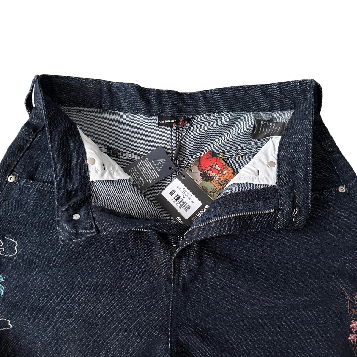 "yakuza" indigo raw Jorts 04