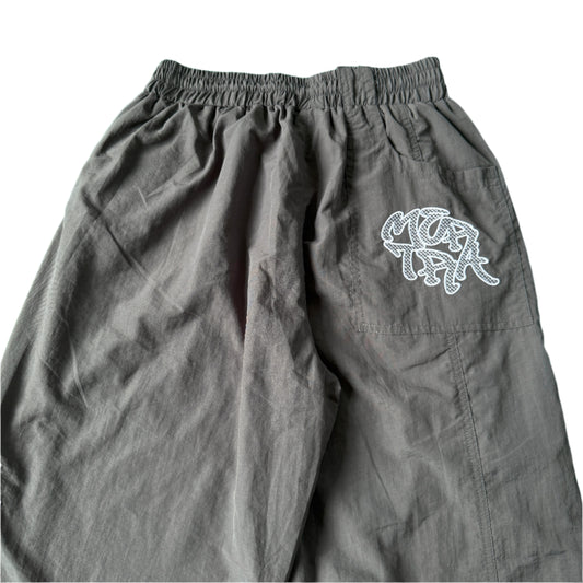 Nylon Track Pants (Grey / Grey)