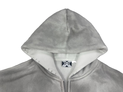 Light Grey Silk Zip-up Jacket