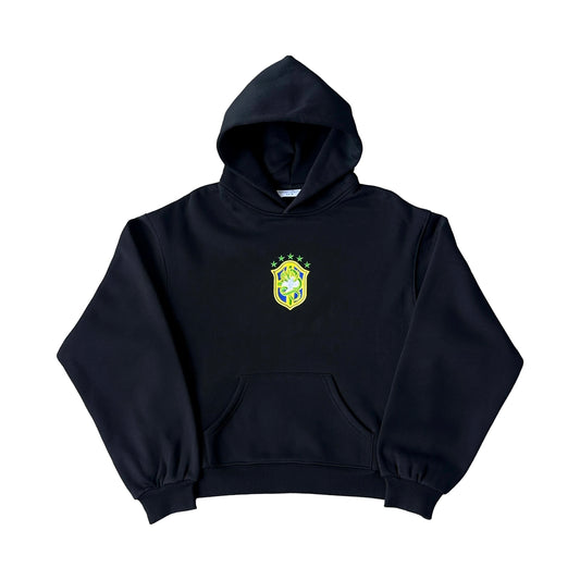 Brazil Crest Tracksuit Hoodie (Black)