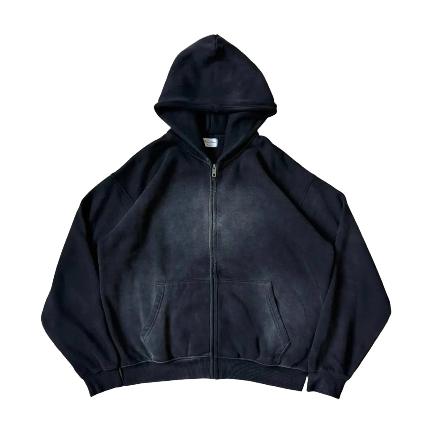 Vintage Dark Wash Zip (Black)
