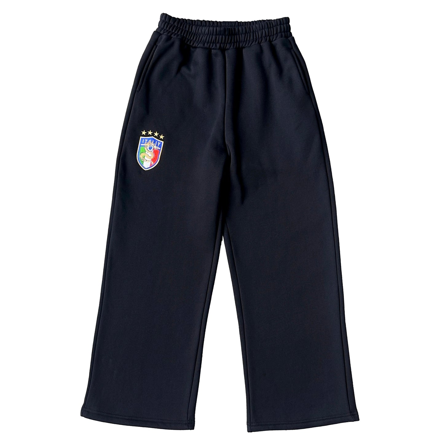 Italy Crest Tracksuit Pants (Black)
