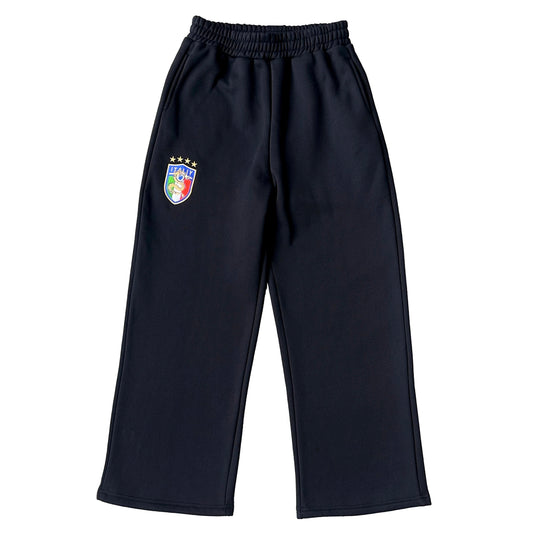 Italy Crest Tracksuit Pants (Black)